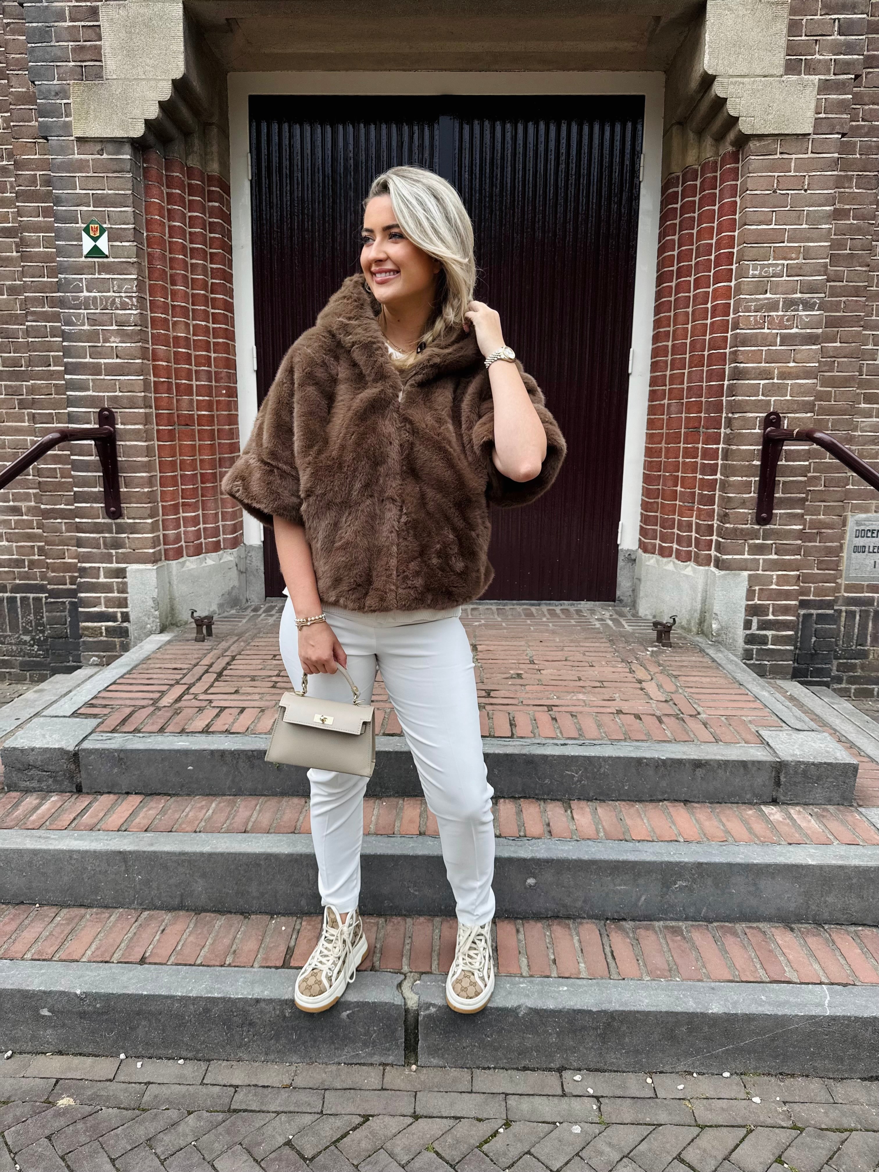 Taupe Faux Fur Jacket – One Size
